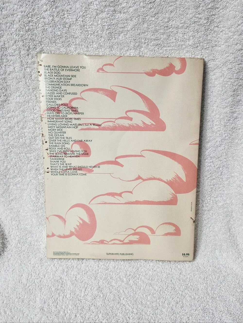 Led Zeppelin Complete Guitar All Songs From First Five Albums 1975 Vintage